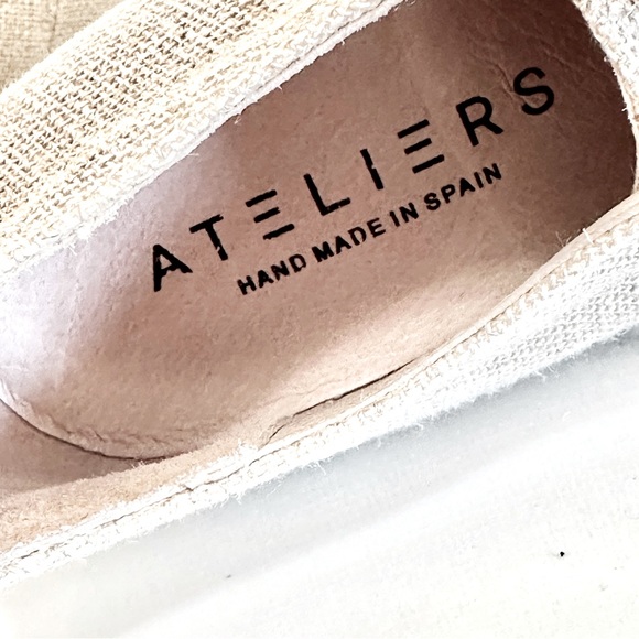 Ateliers Handmade Natural Fabric Jute Wedge Oxfords EU 41 US 10 Pointy Toe - Picture 8 of 10